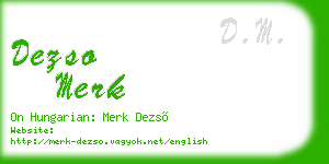 dezso merk business card